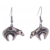 Navajo A.J. Williams Sterling Bear Earrings