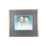 Gunsmoke, Buck Taylor AP Watercolor 'Dad & Me'