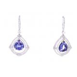 Elegant GGA 6.23 CTW Zoisite & Diamond Earrings
