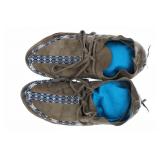 Ute Men's Beaded Hide Large Moccasins Mid-1900's