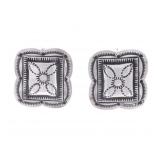 Navajo Pawn Style Stamped Sterling Silver Earrings
