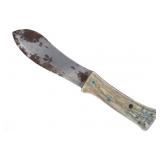 Montana Crow Antler Scrimshaw Knife ca. 1940's