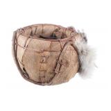 Ojibwa-Chippewa Husk Bark & Fur Basket