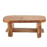 Rustic Reclaimed Slab Lumber & Log Coffee Table