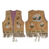 Early Vintage Montana Crow Men's Beaded Hide Vest
