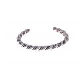Navajo Solid Sterling Rope Twist Cuff Bracelet