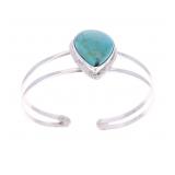 Navajo J. Begay Sterling & Turquoise Cuff Bracelet