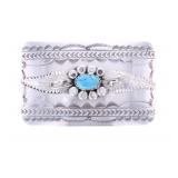 Navajo Wilbert Meyers Sterling Turquoise Buckle