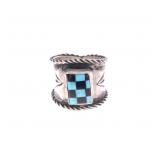 Navajo Sterling, Turquoise & Black Onyx Ring