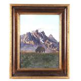 Jonetta Cates (1934-2020) Bison in the Mountains