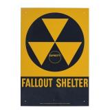 Original 1960's Cold War Era Fallout Shelter Sign