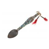 Ca. 1910-1920's Crow Beaded Metal Spoon