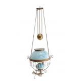 1890 Clark Brothers Brass Victorian Hanging Lamp