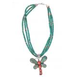 Navajo E. Richards Spiny Oyster Turquoise Necklace