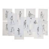 Charles M. Russell Reproduction Sketches (14)