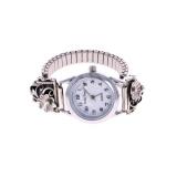 Navajo B Joe Sterling & Stainless Steel Watch Cuff