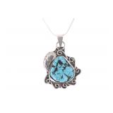 Navajo Sterling Silver Turquoise Necklace c. 1960s