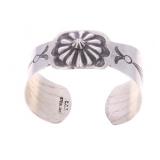Navajo C. Tsosie Embossed Sterling Silver Bracelet