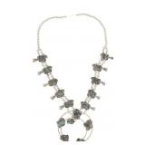 Navajo Silver Turquoise HUGE Naga Squash Blossom