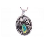 Mexican Sterling Silver Sonoran Turquoise Necklace