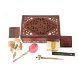 Japanese Katana Blade Cleaning Kit in Carved Box