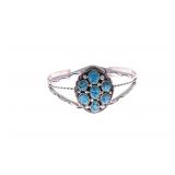 Navajo M. Chee Sterling & Turquoise Cuff Bracelet