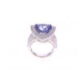 5.73ct Tanzanite Diamond & 14k White Gold Ring