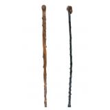 Carved Wood Folk Art Walking Canes Early 20th C.