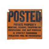 Posted, Private Property Notice Sign c 1980's