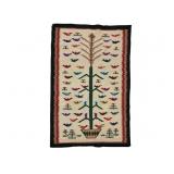 Navajo Style Tree of Life Pictorial Bird Rug 1970