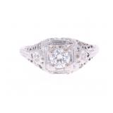 RARE Antique Art Deco 18K Gold & VS2 Diamond Ring