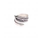 Navajo Chris Charley Sterling Silver Feather Ring