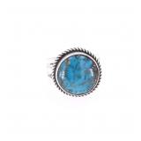 Navajo Homer Hijoe Sterling Silver Turquoise Ring