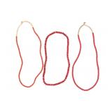 Antique Hudson Bay Red White Heart Necklaces (3)