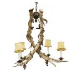 Peter M. Fillerup Elk Antler & Bronze Chandelier