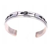 Navajo T&R Singer Stamped Sterling Bracelet
