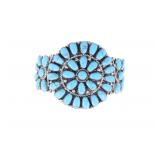 Navajo Dine Petit Point Turquoise Cuff Bracelet