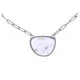 Navajo Zia Sterling & White Buffalo Necklace
