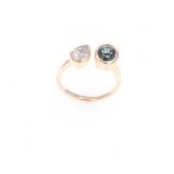Montana Sapphire & Diamond 14K Gold Ring w/ Papers
