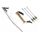 Southern Plains Snake Effigy Painted Bow & Quiver
