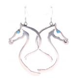 Navajo Sterling & Cripple Creek Turquoise Earrings