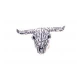 Navajo R. Singer Sterling Buffalo Skull Ring