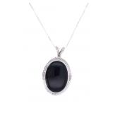 Navajo Clayton C. Tsosie Sterling & Onyx Necklace