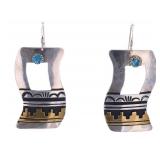 Navajo T & R Singer Sterling & Turquoise Earrings