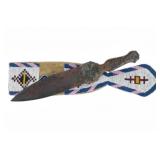 19th-C. Blackfeet Piegan Dag Knife & Sheath ex-Mus