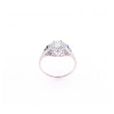 Classic Art Deco Diamond & 18K White Gold Ring