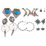 Navajo & Hopi Sterling Silver Turquoise Earrings