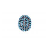 Navajo Mel Benally Sterling Silver Turquoise Ring