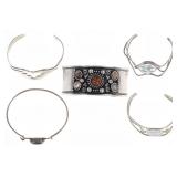 Mexican Sterling & Alpaca Silver Bracelets (5)