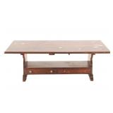 Antique Pembroke Trestle Drop Leaf Coffee Table